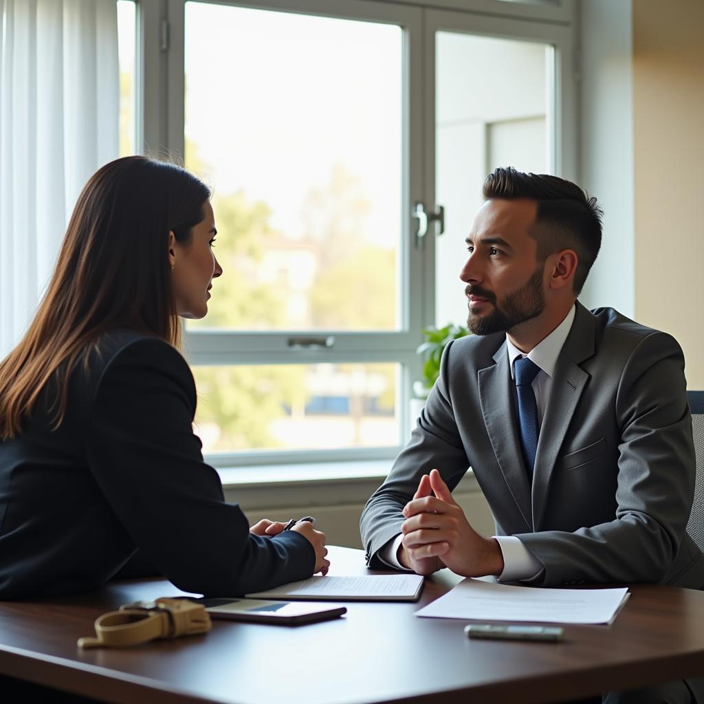 Patient Consulting with Lawyer Regarding Blood Test Results