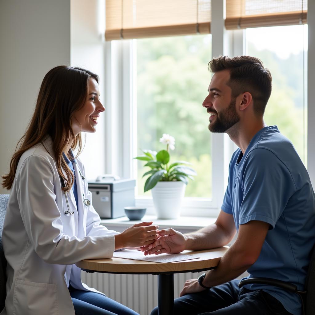 Patient Consulting with Doctor on Whidbey Island