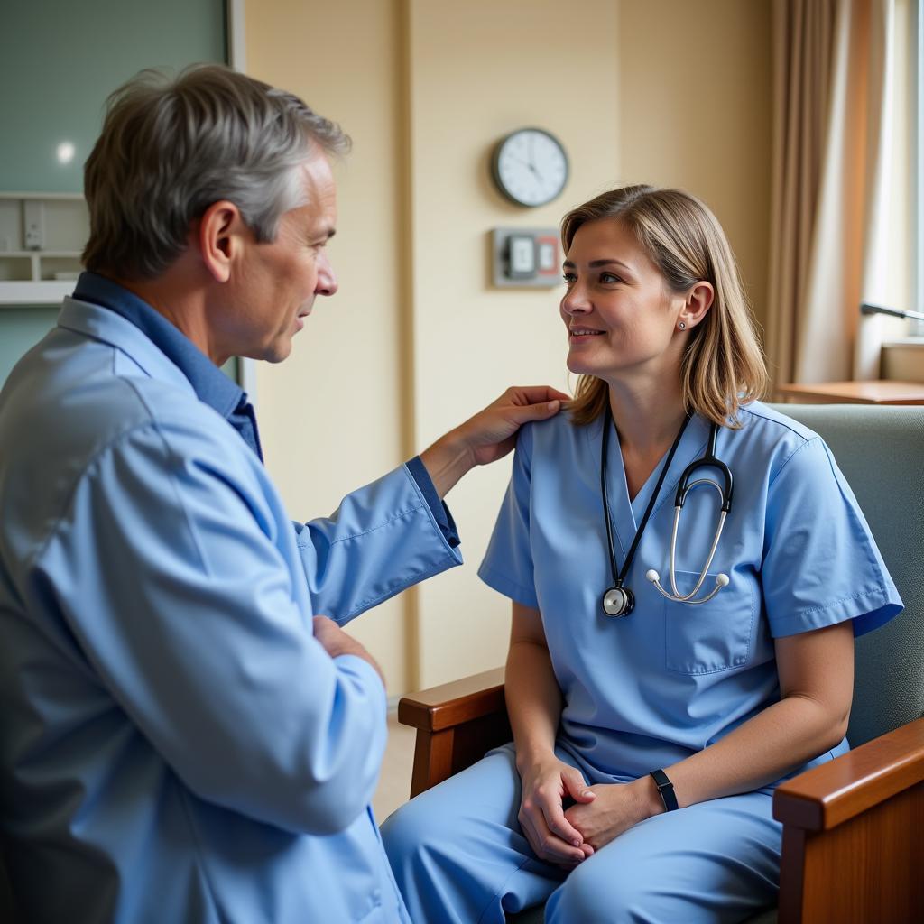 Patient Doctor Consultation in a Hospital Room