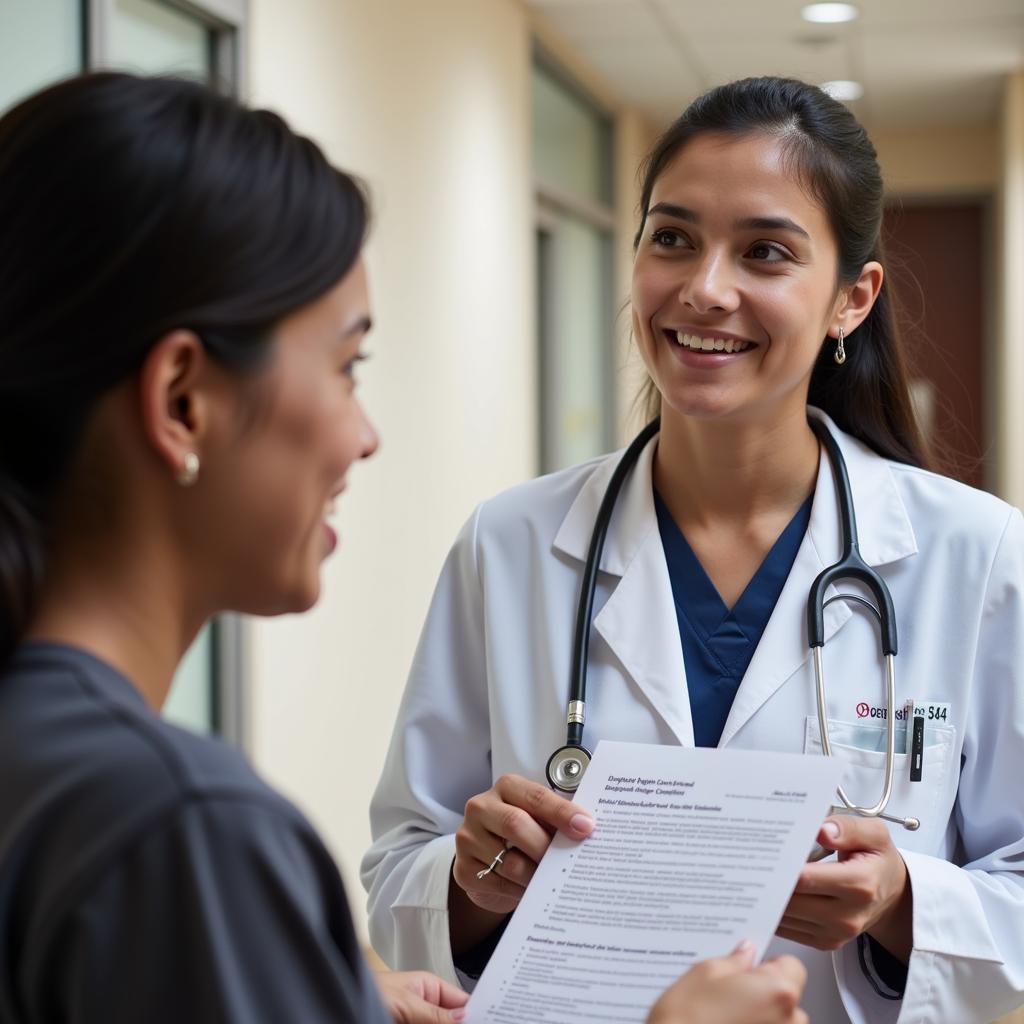 Patient Receiving Information at PAC