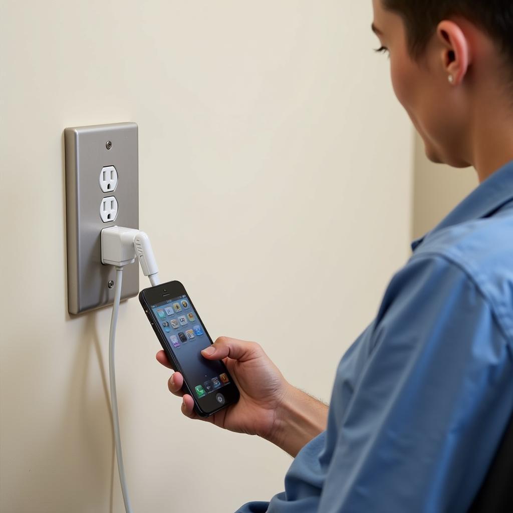 Patient charging personal device using hospital grade outlet