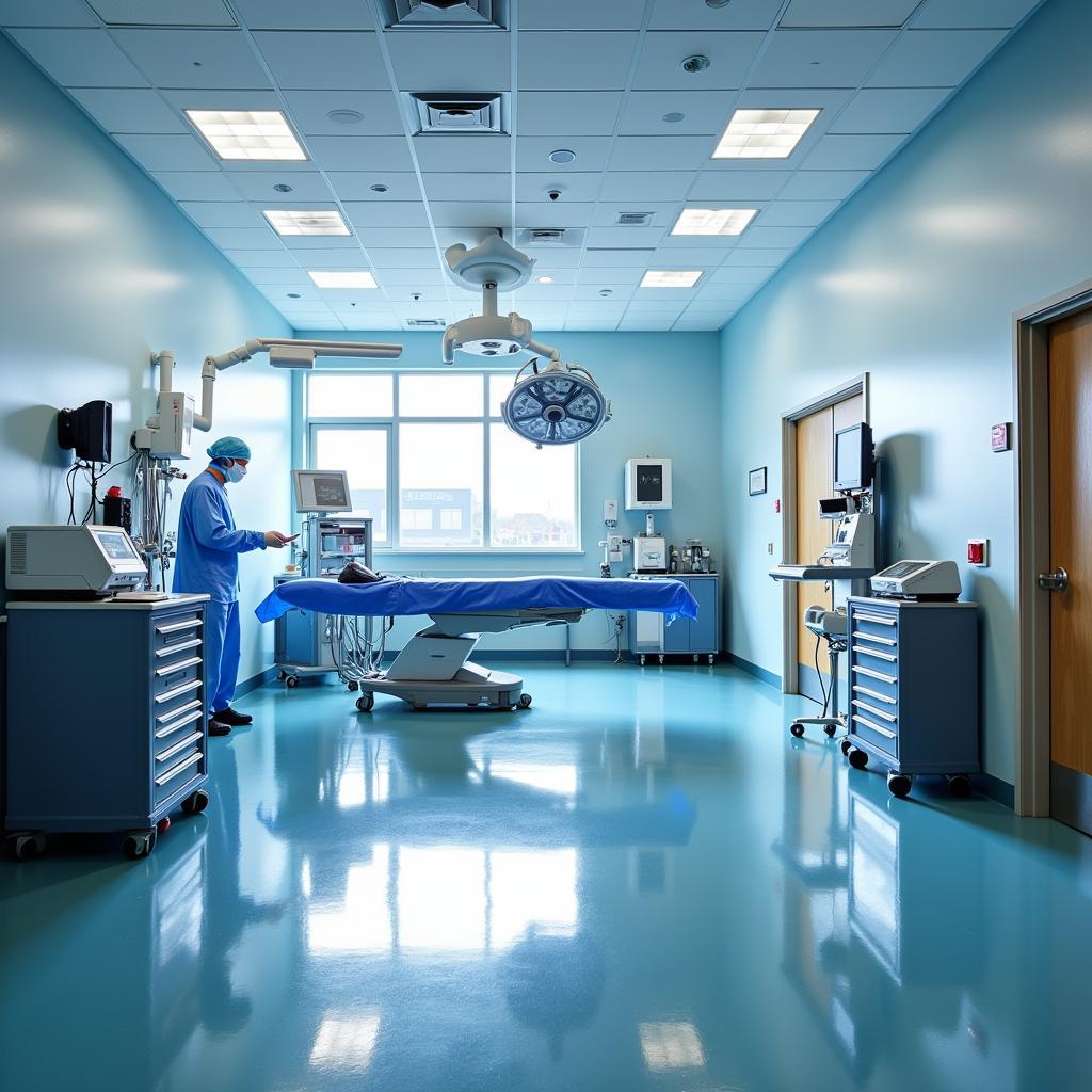 A modern operating room at Pawtucket Memorial Hospital.