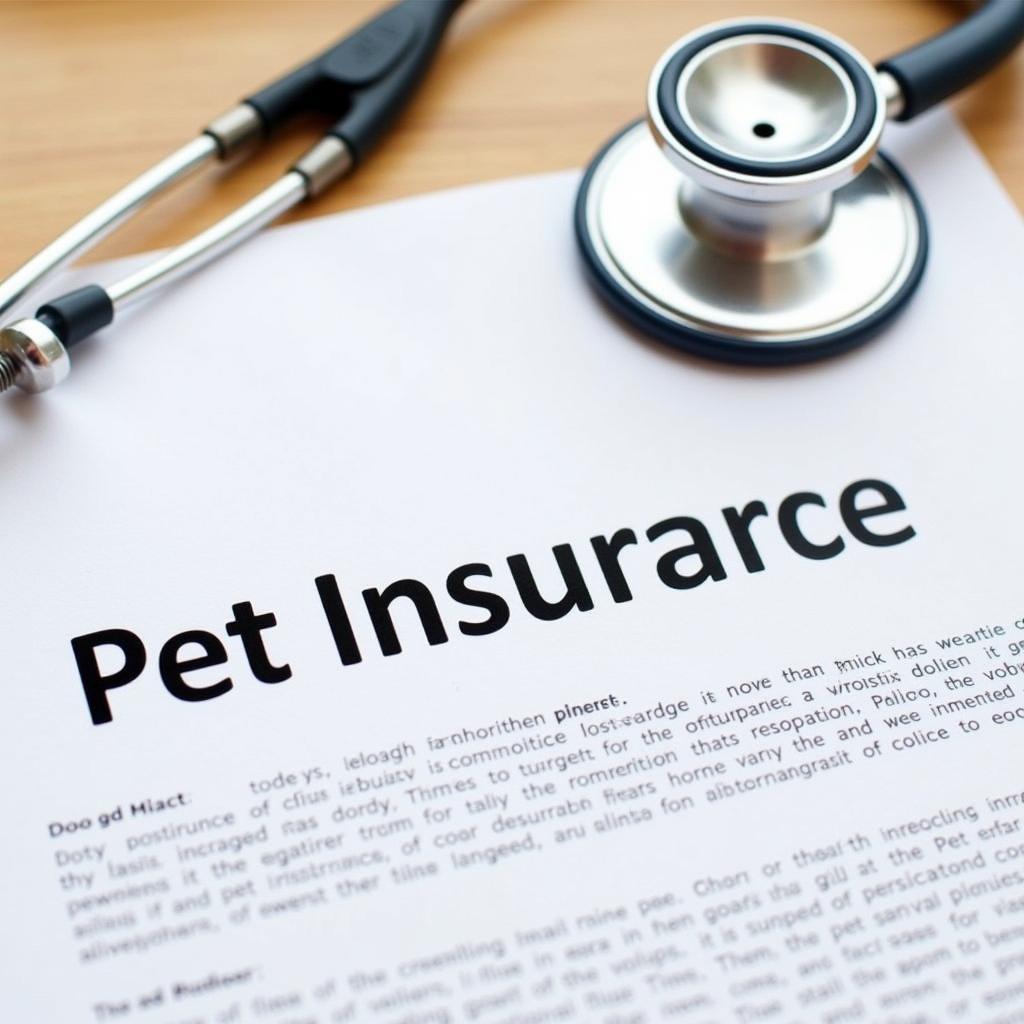 Pet Insurance Policy Documents with Stethoscope