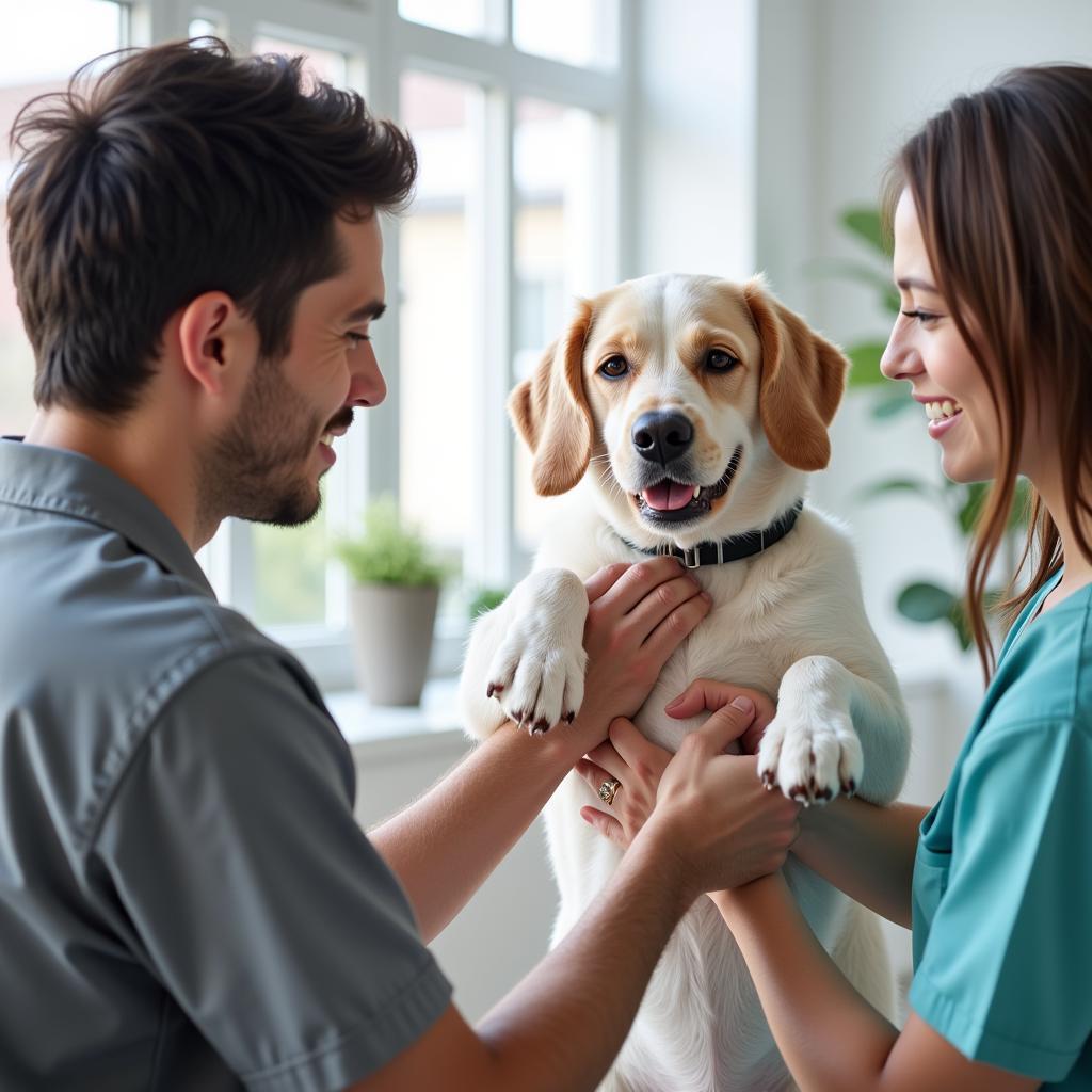 Pet Owner Consulting with a Veterinarian at East Orange Animal Hospital