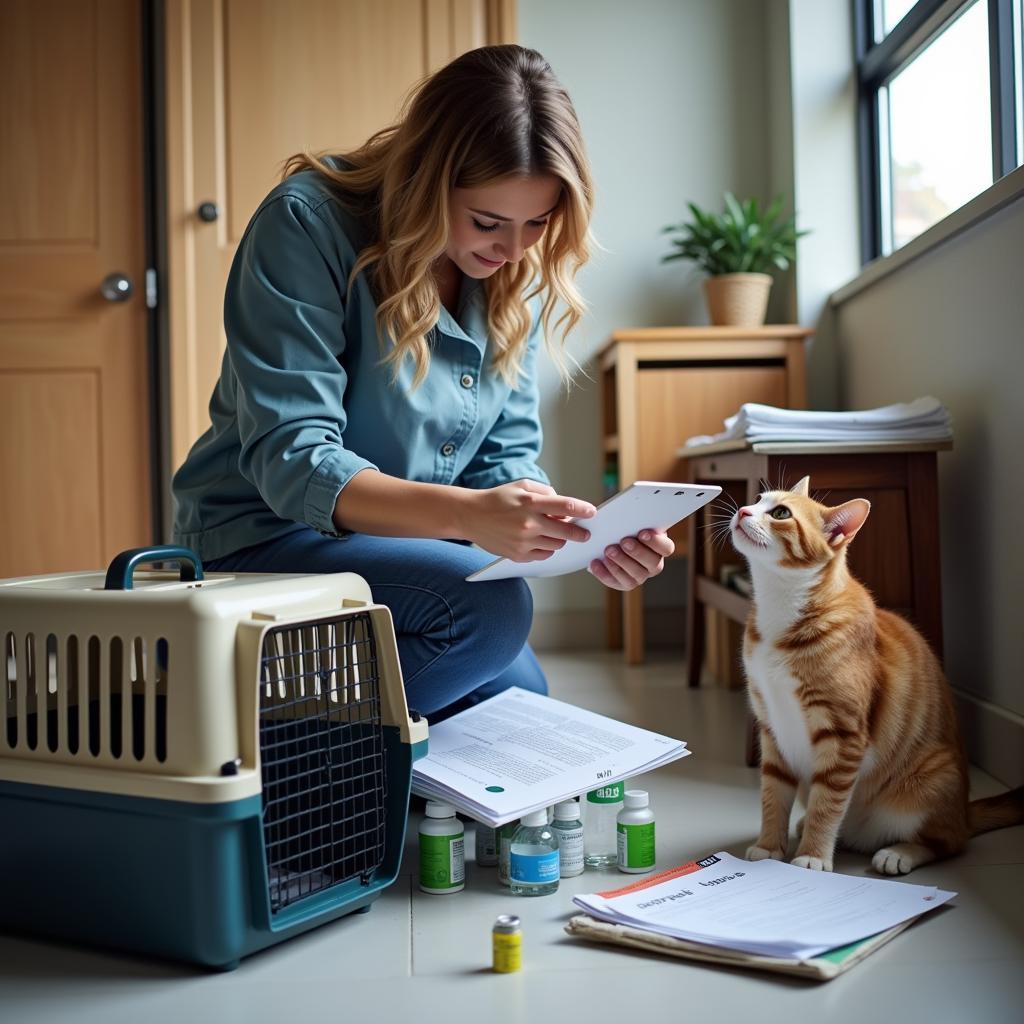 Pet Owner Preparing for a 24 Hour Animal Hospital Visit