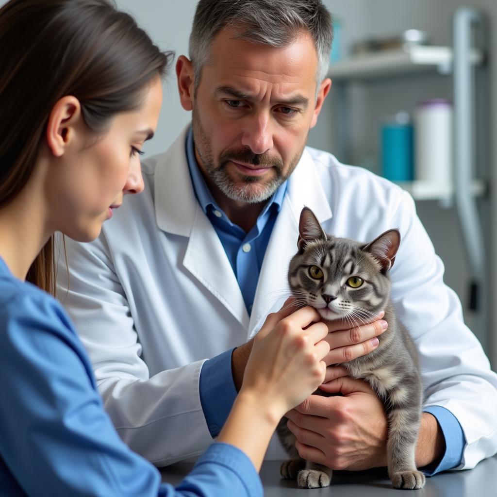 Pet Owner Talking to Veterinarian