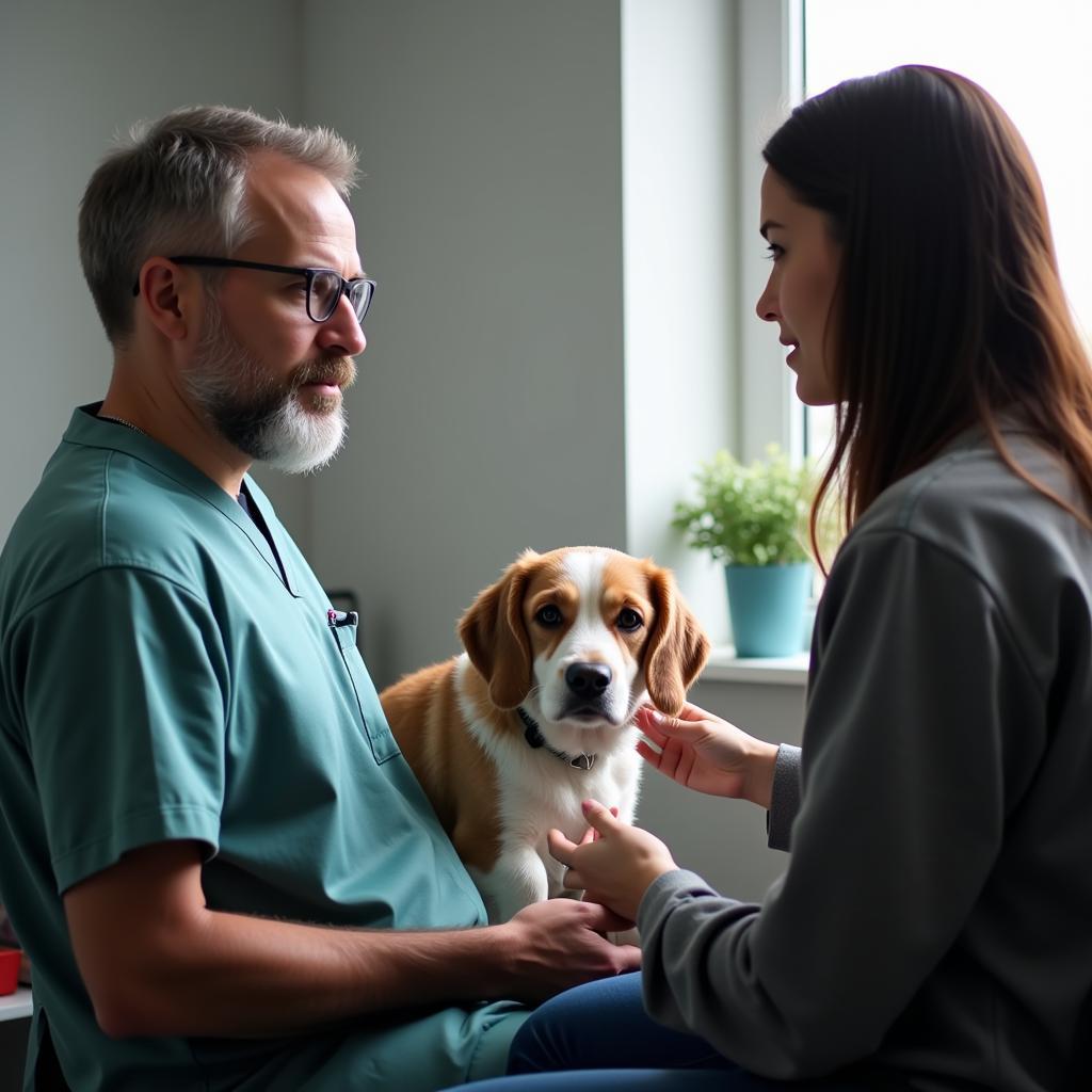 Pet Owner Consulting with Veterinarian