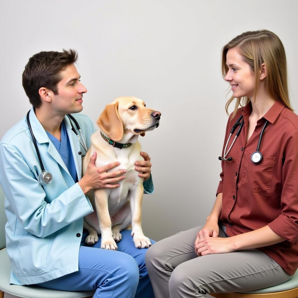 Pet Owner Talking to Vet in Manor, TX