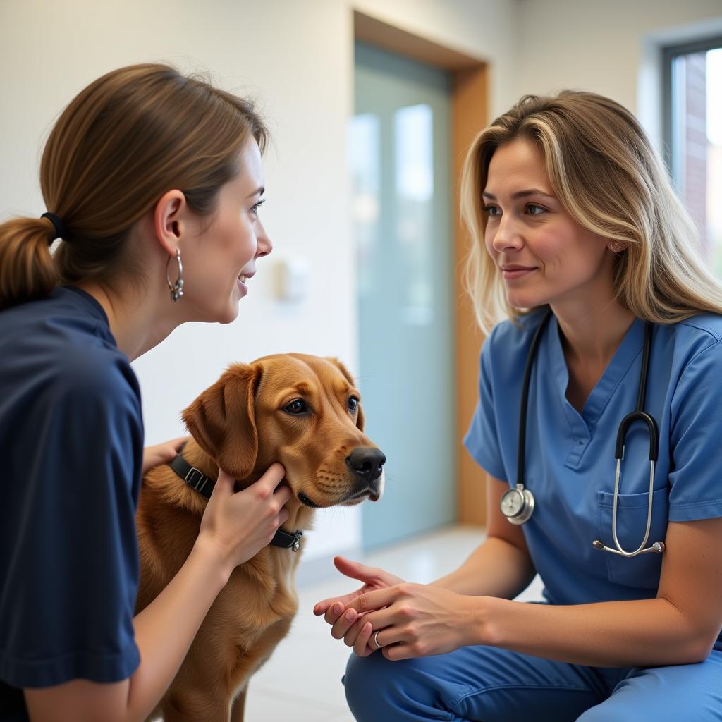 Pet Owner Talking to Vet in Southbury