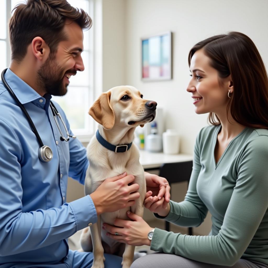 Pet Owner Talking to Veterinarian