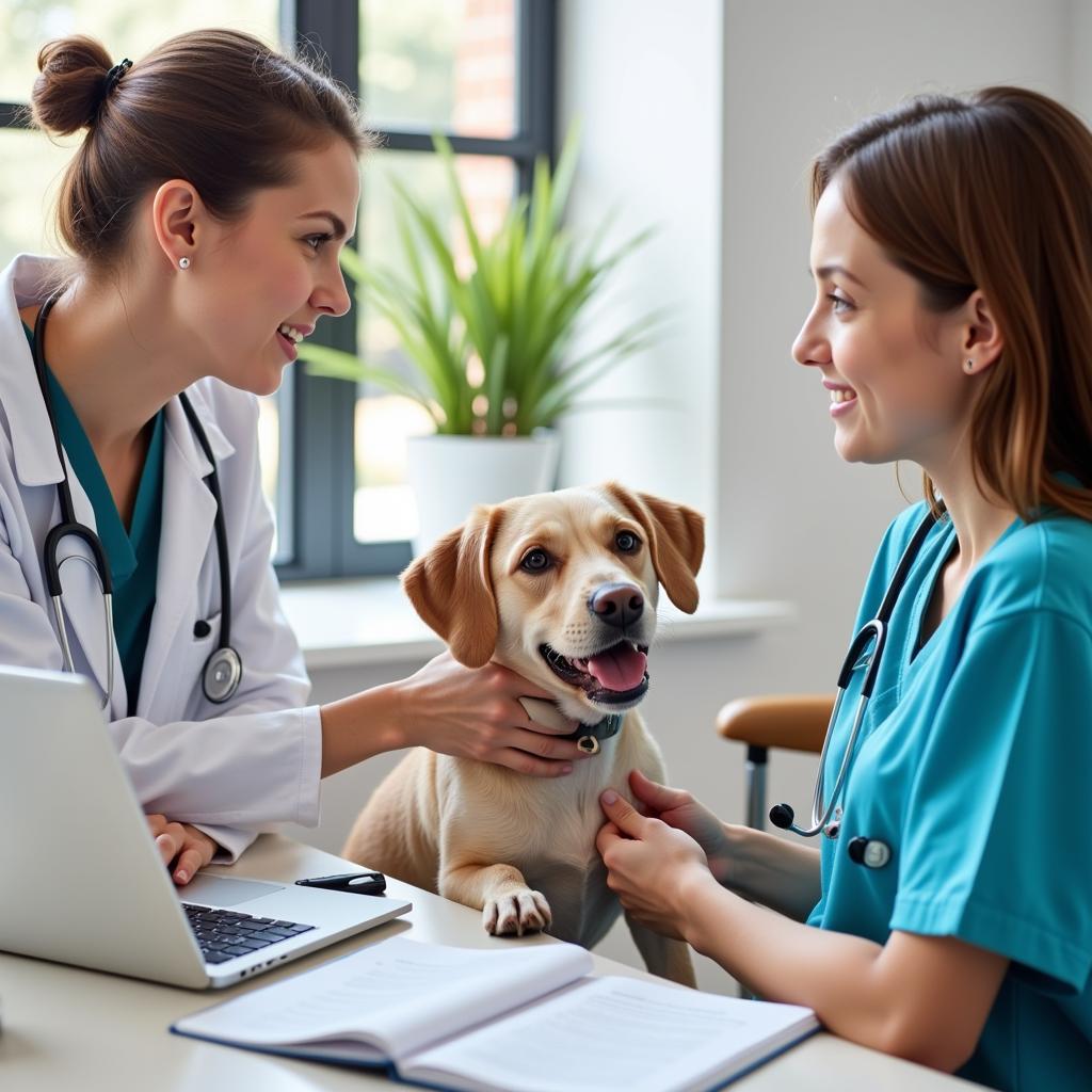 Pet Owner Talking to Veterinarian