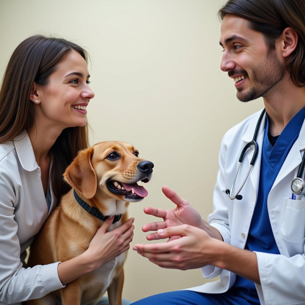 Pet Owner Talking to Veterinarian