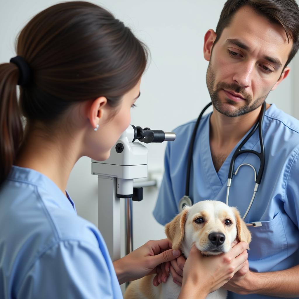 Pet receiving specialized care at the veterinary clinic