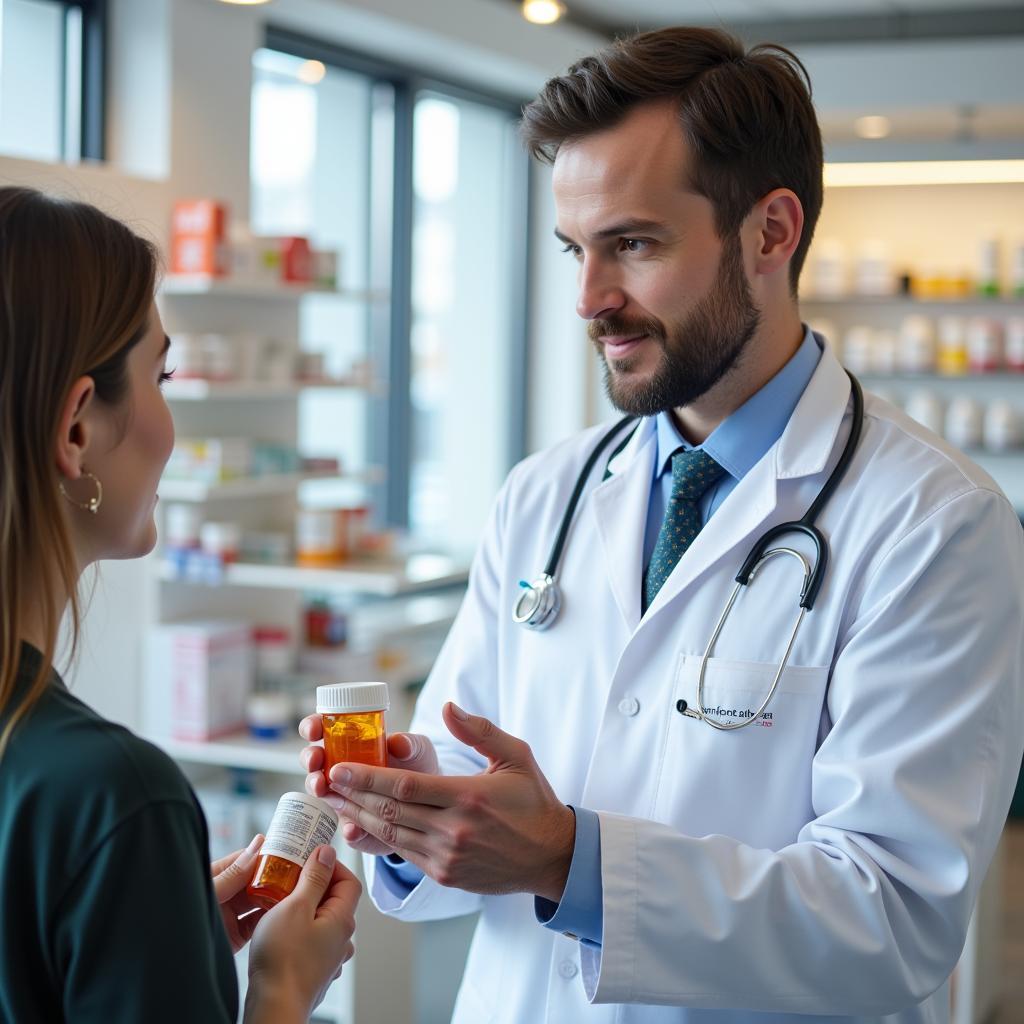 Pharmacist Consulting Patient on Floating Pharmacy