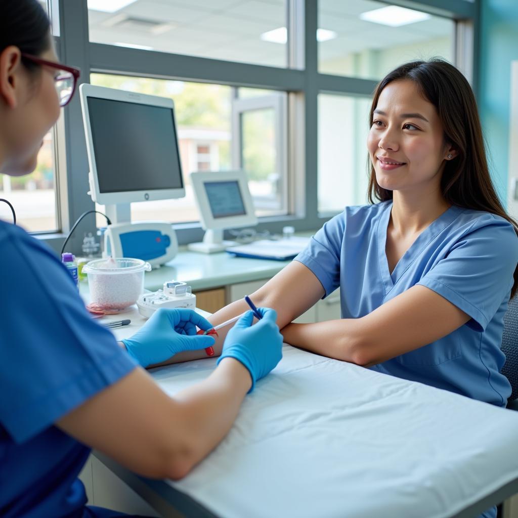 Phlebotomist Drawing Blood Sample