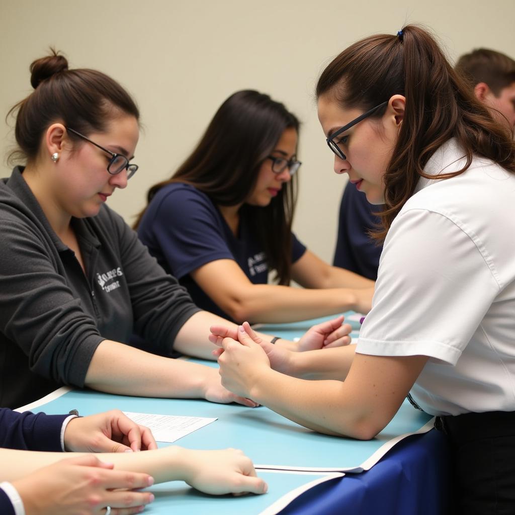 Phlebotomy Training Program: Students Practicing Venipuncture