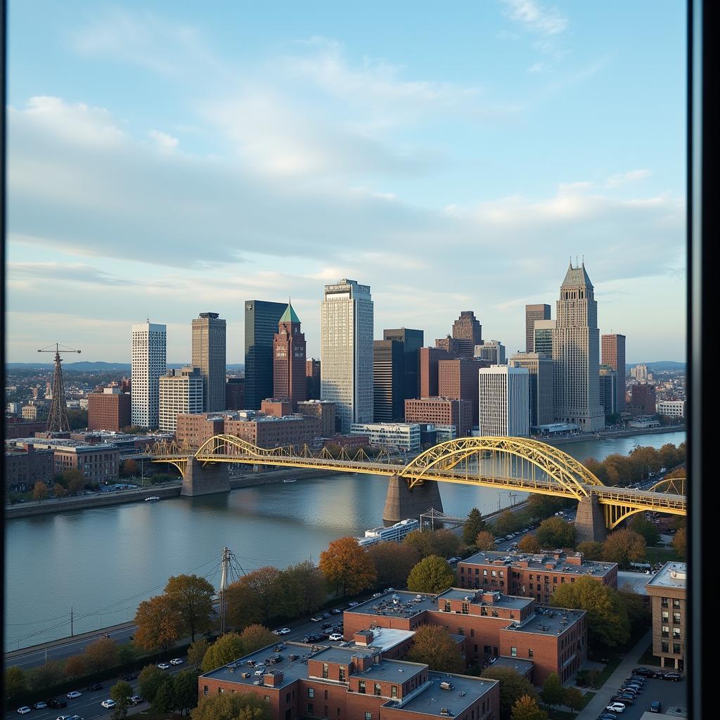 Pittsburgh Cityscape from a Hotel near West Penn