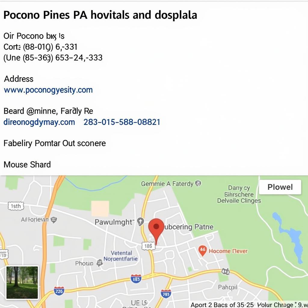 Contact information and location map for Pocono Lake Animal Hospital