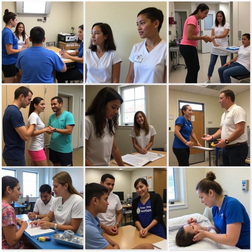 Volunteers participating in a training session at Pomona Valley Hospital