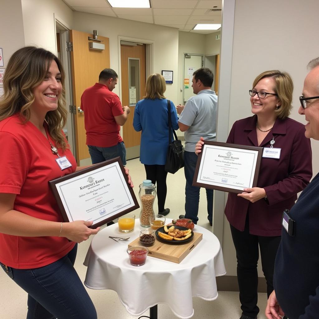 Pomona Valley Hospital volunteers being recognized at an appreciation event