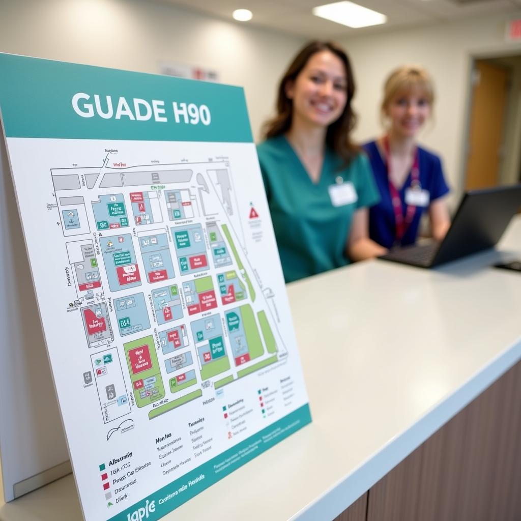 Printed Hospital Map at Information Desk