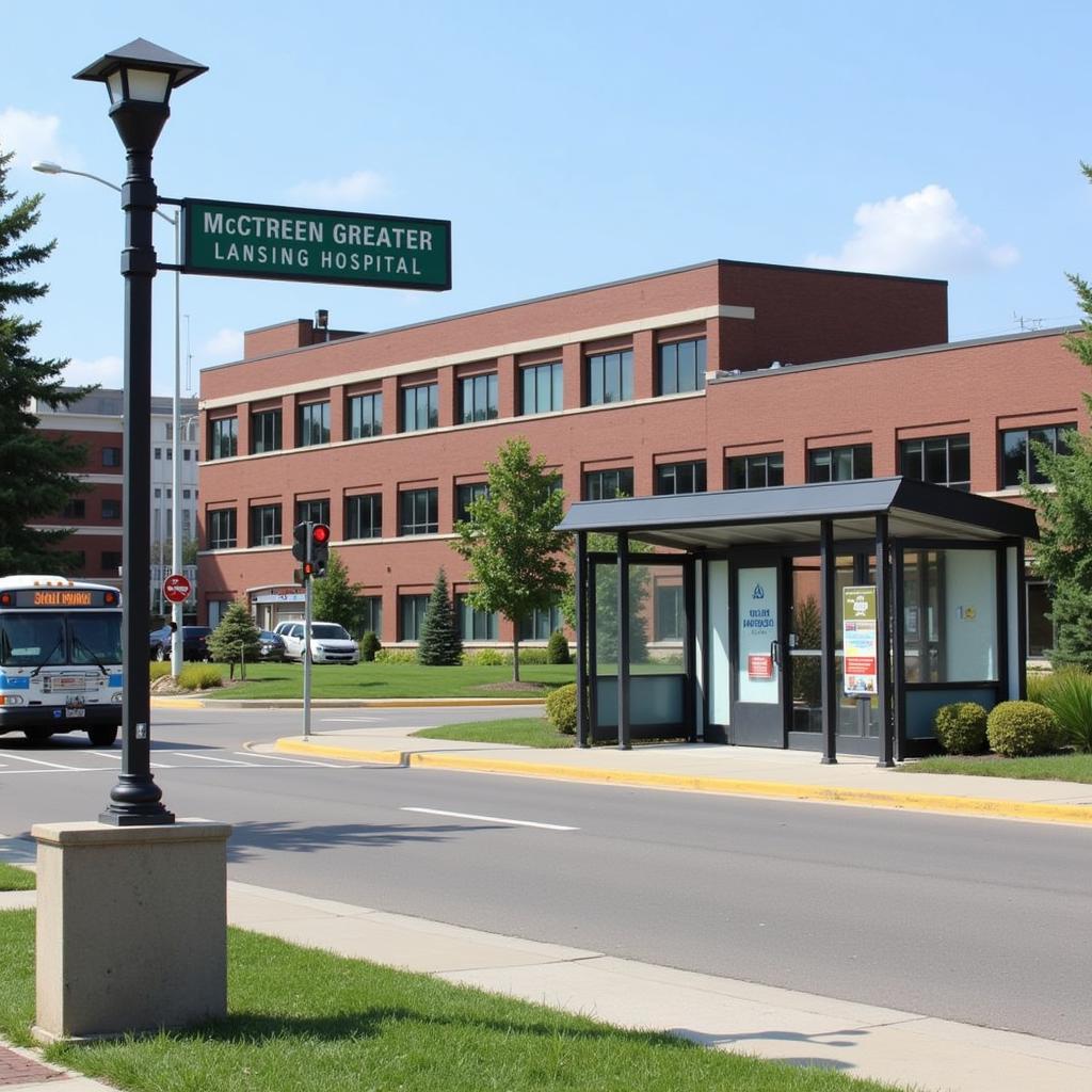 Photo of a CATA Bus Stop near McLaren Greater Lansing Hospital