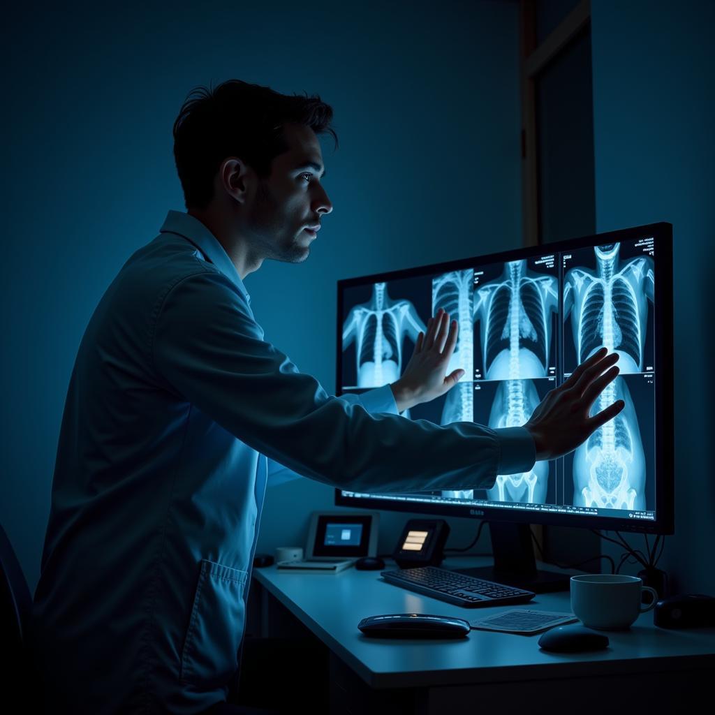 Radiologist Reviewing Medical Images at San Jose Hospital