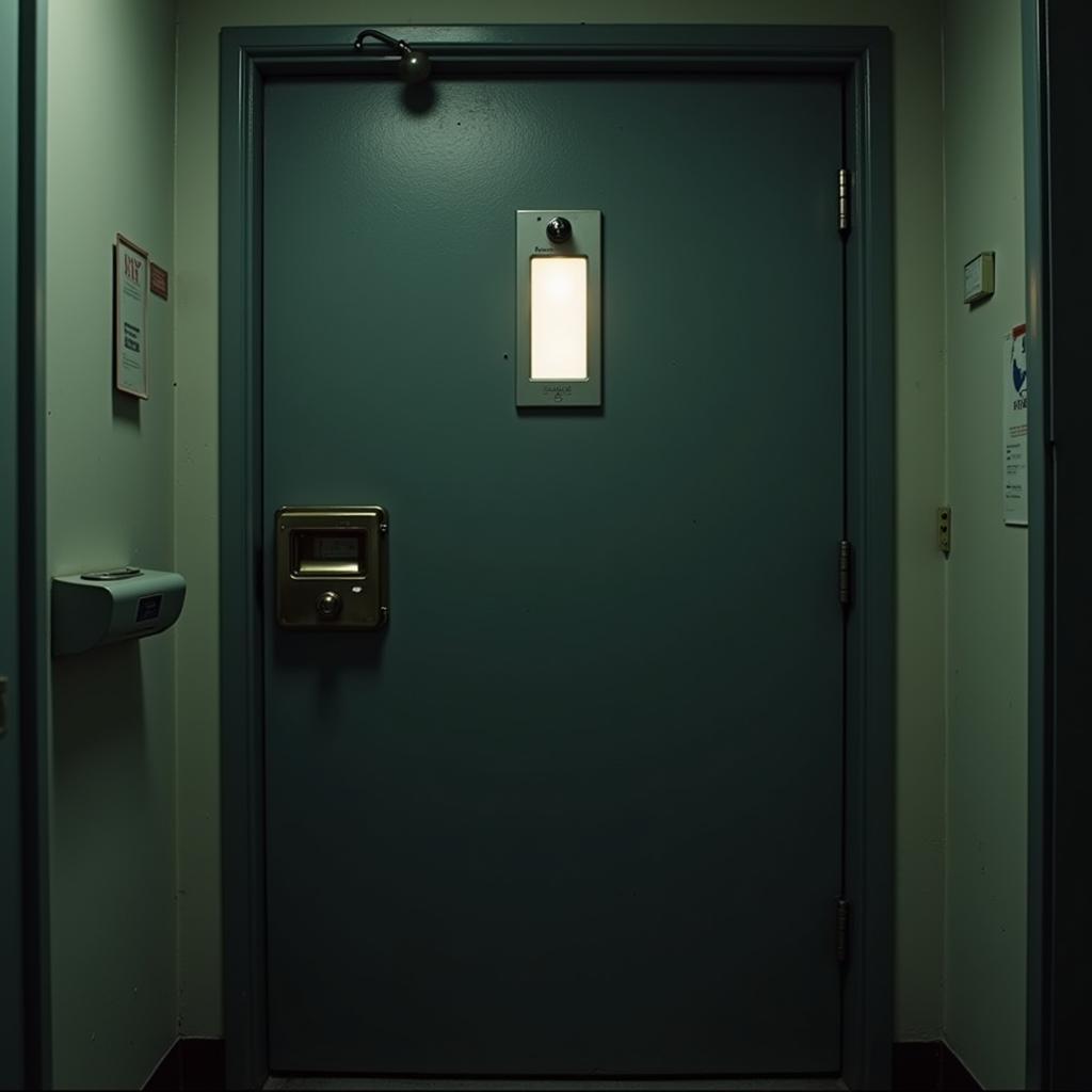 Locked door in Raccoon City Hospital requiring the ID card