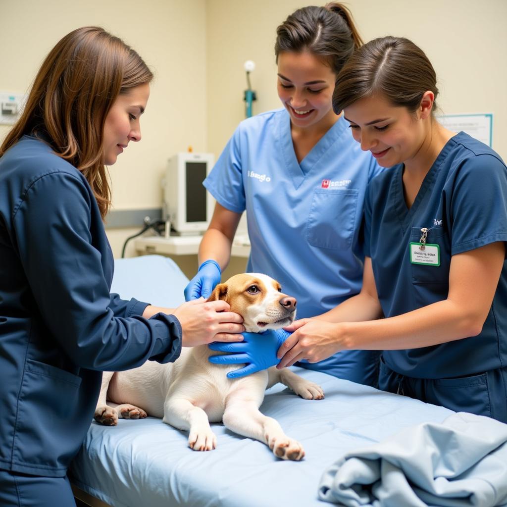 Veterinary Team Providing Emergency Care