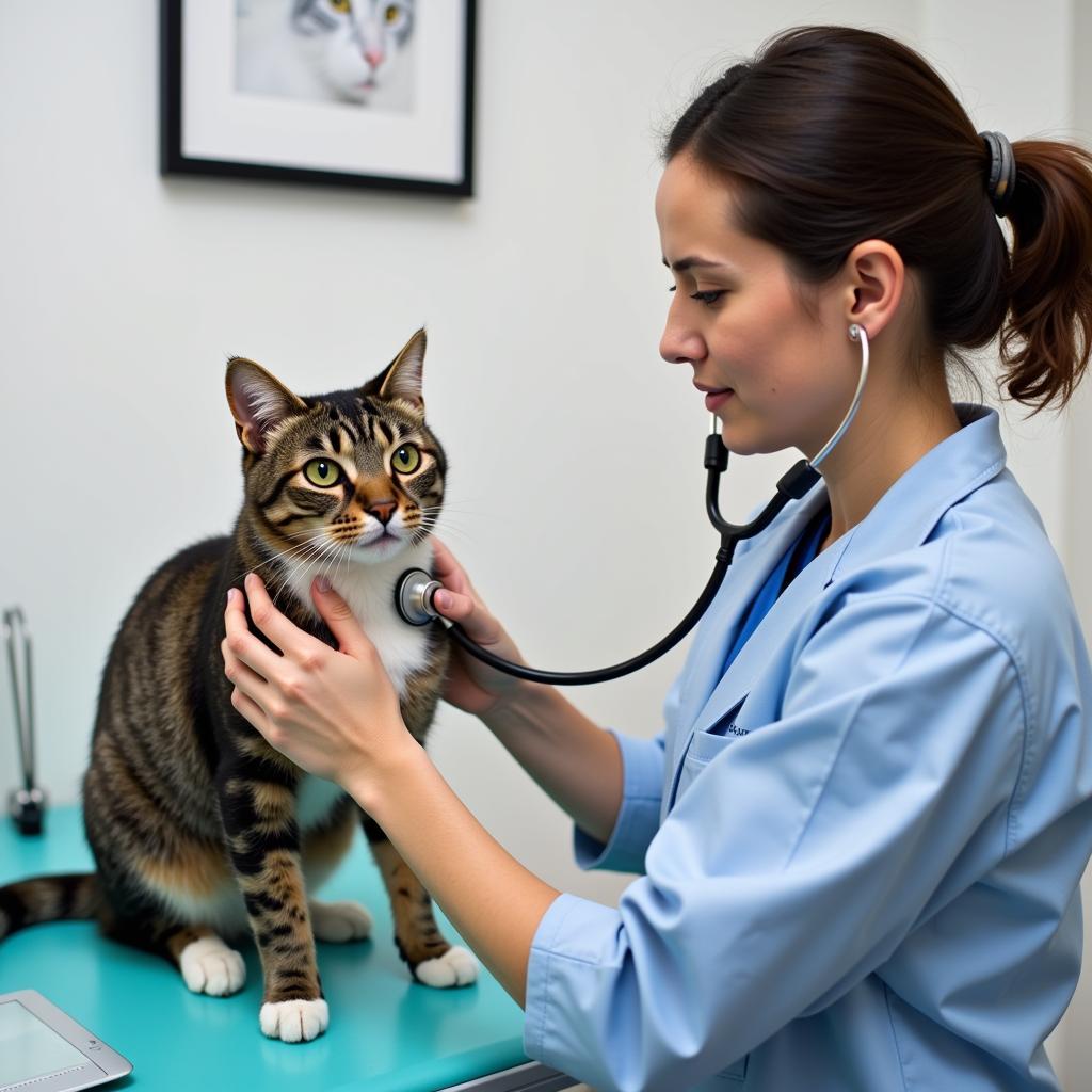 Routine Veterinary Checkup for a Cat