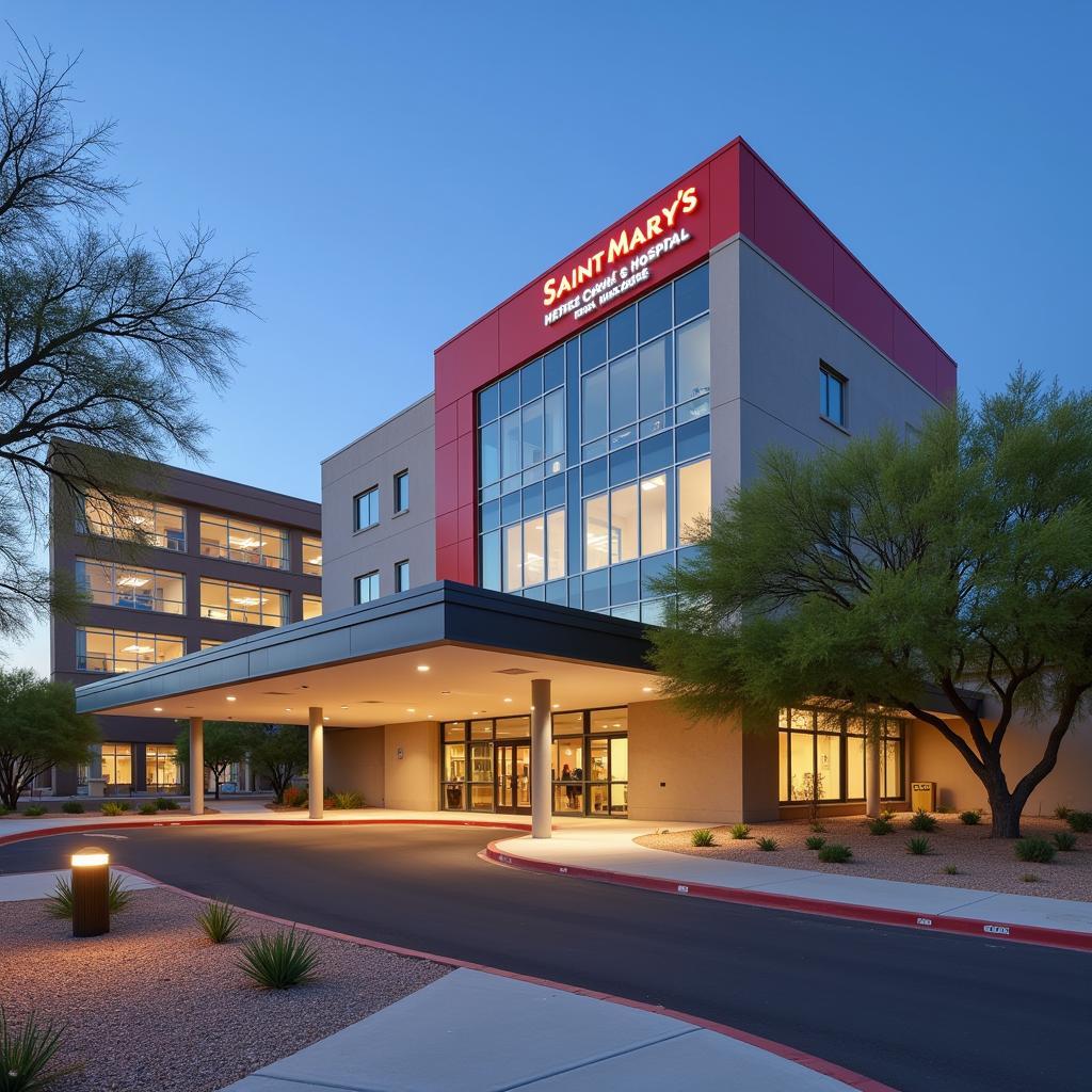 Modern exterior of Saint Mary's Hospital Tucson