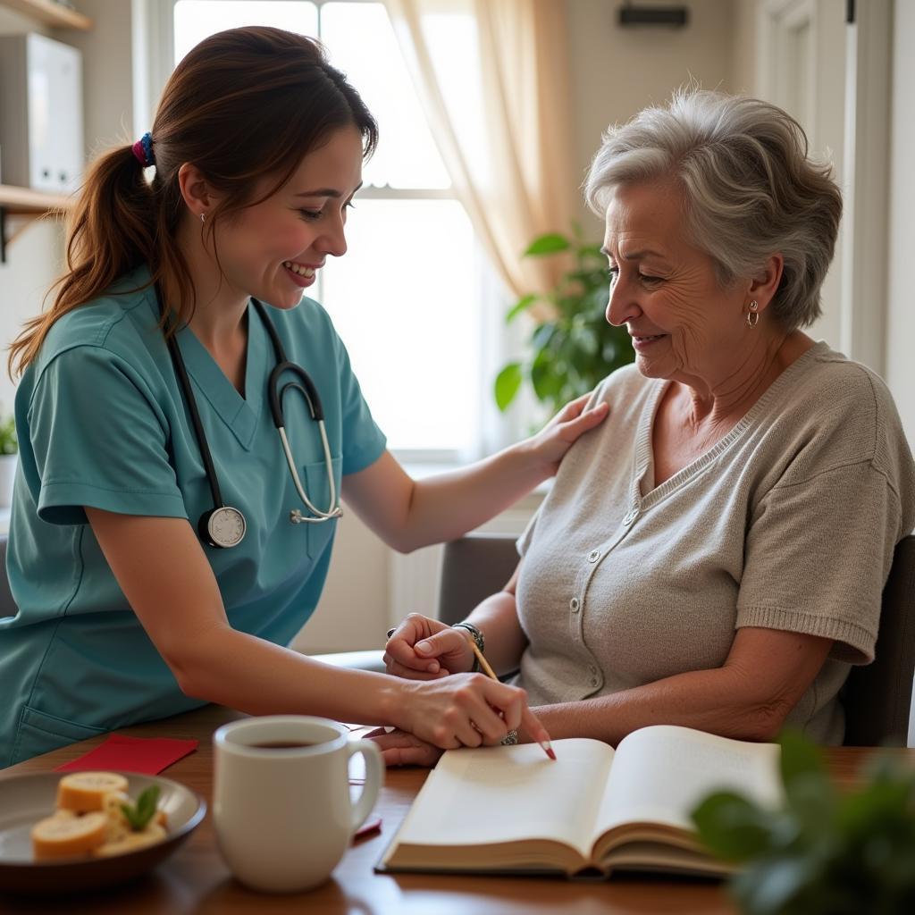 San Jose Hospital HHA interacting with a Patient