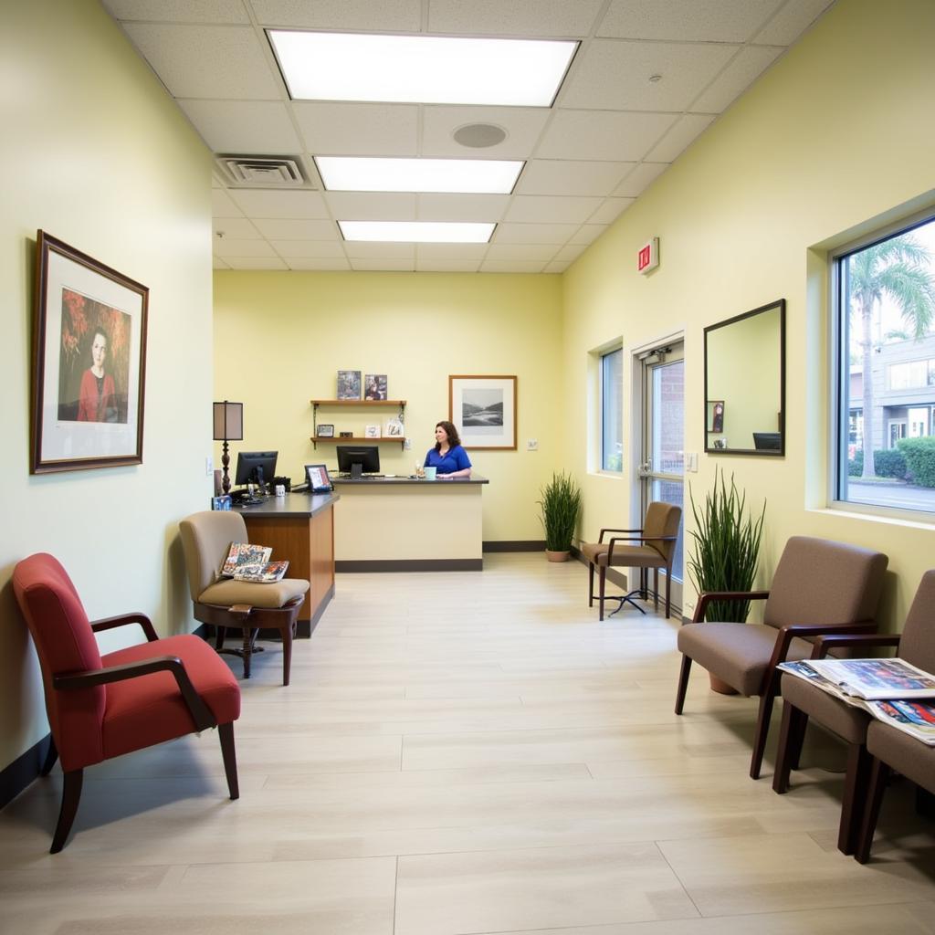 Welcoming waiting area at San Jose Hospital's Infusion Center