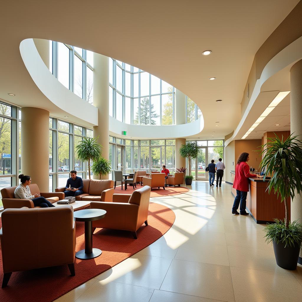 The welcoming lobby of the San Jose Hospital, reflecting its dedication to hospitality