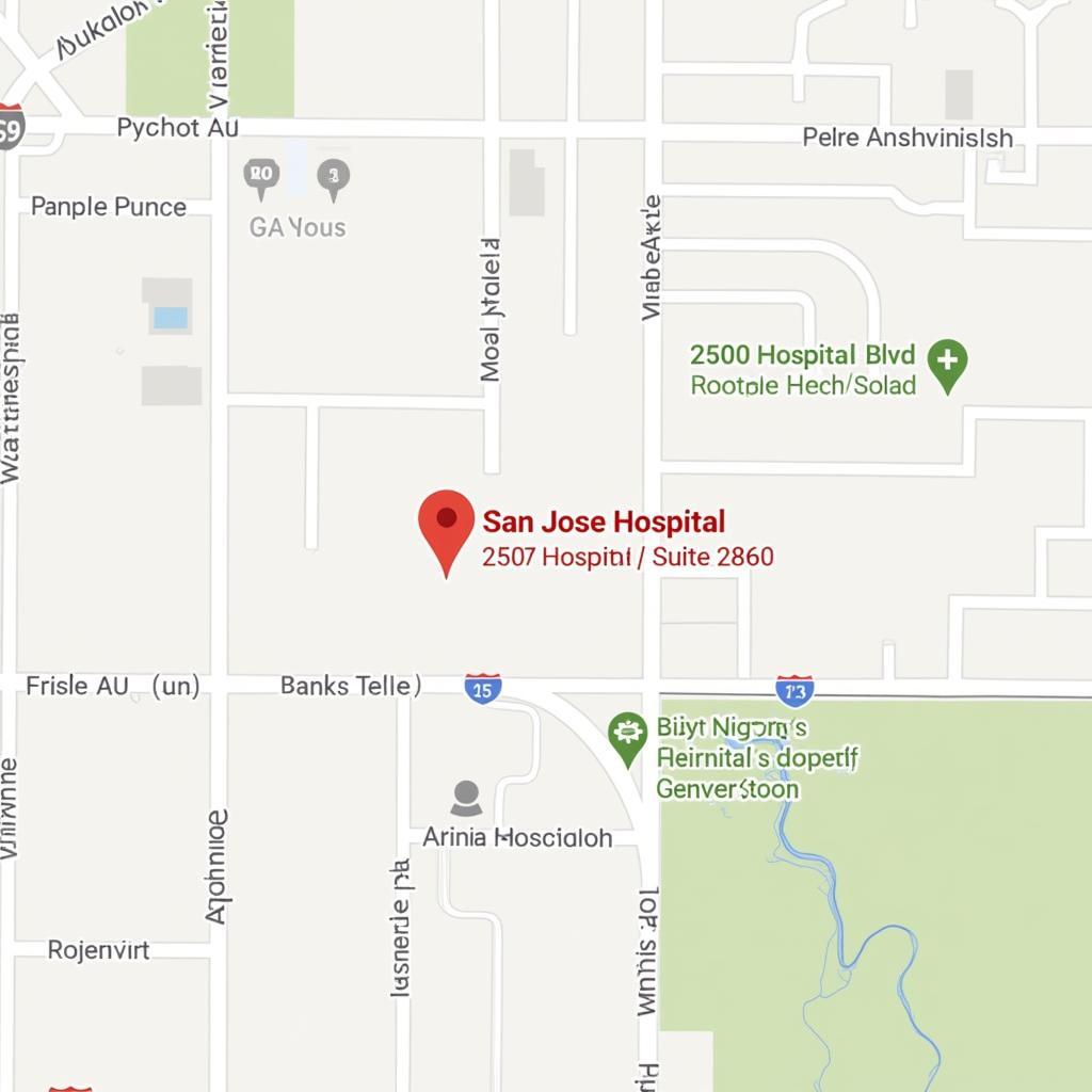 San Jose Hospital Location Map Near 2500 Hospital Blvd Suite 280 Roswell GA 30076