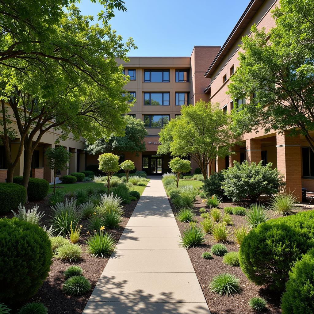 Tranquil garden at San Jose Hospital