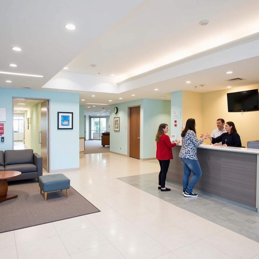 Welcoming reception area at San Jose Hospital