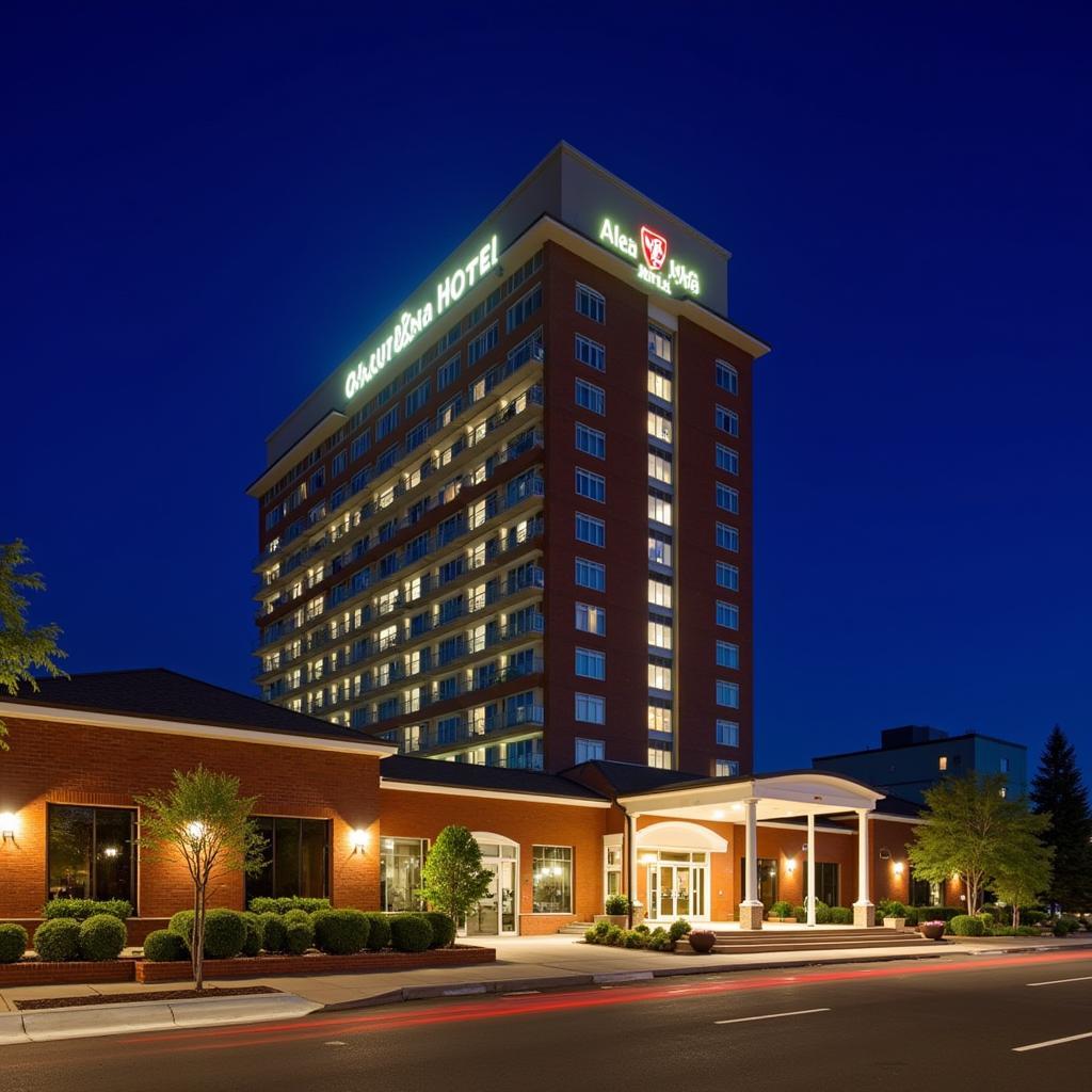 San Jose Hotel Exterior at Night