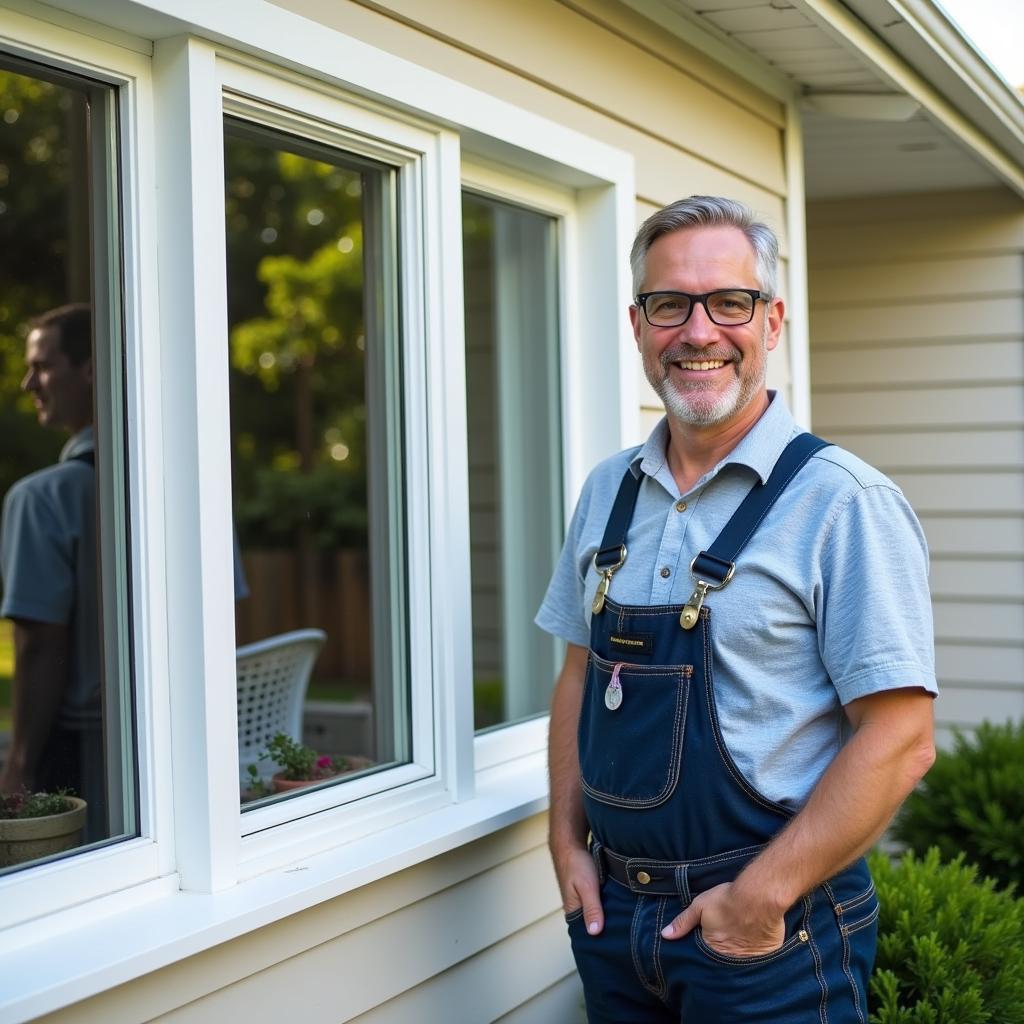 Satisfied Customer with Repaired Window