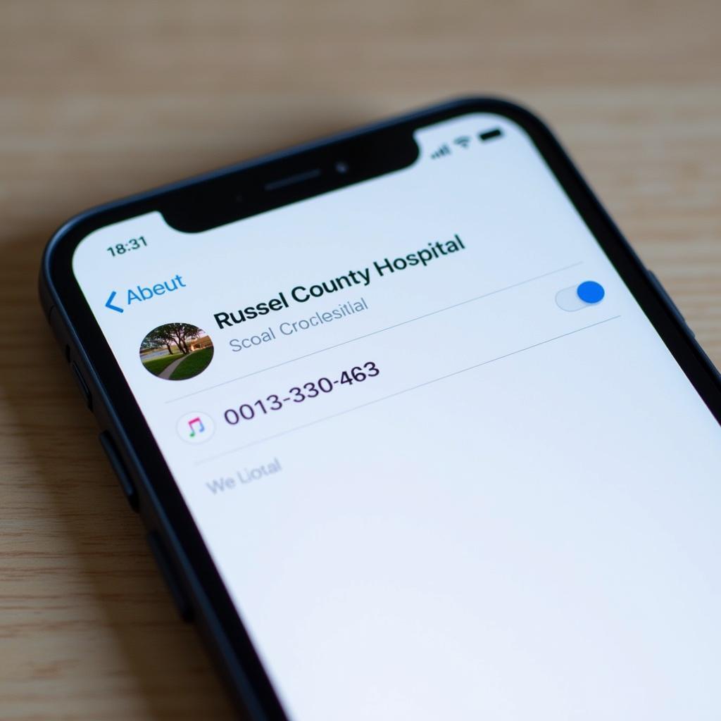 Saving Russell County Hospital Contact Information in a Phone