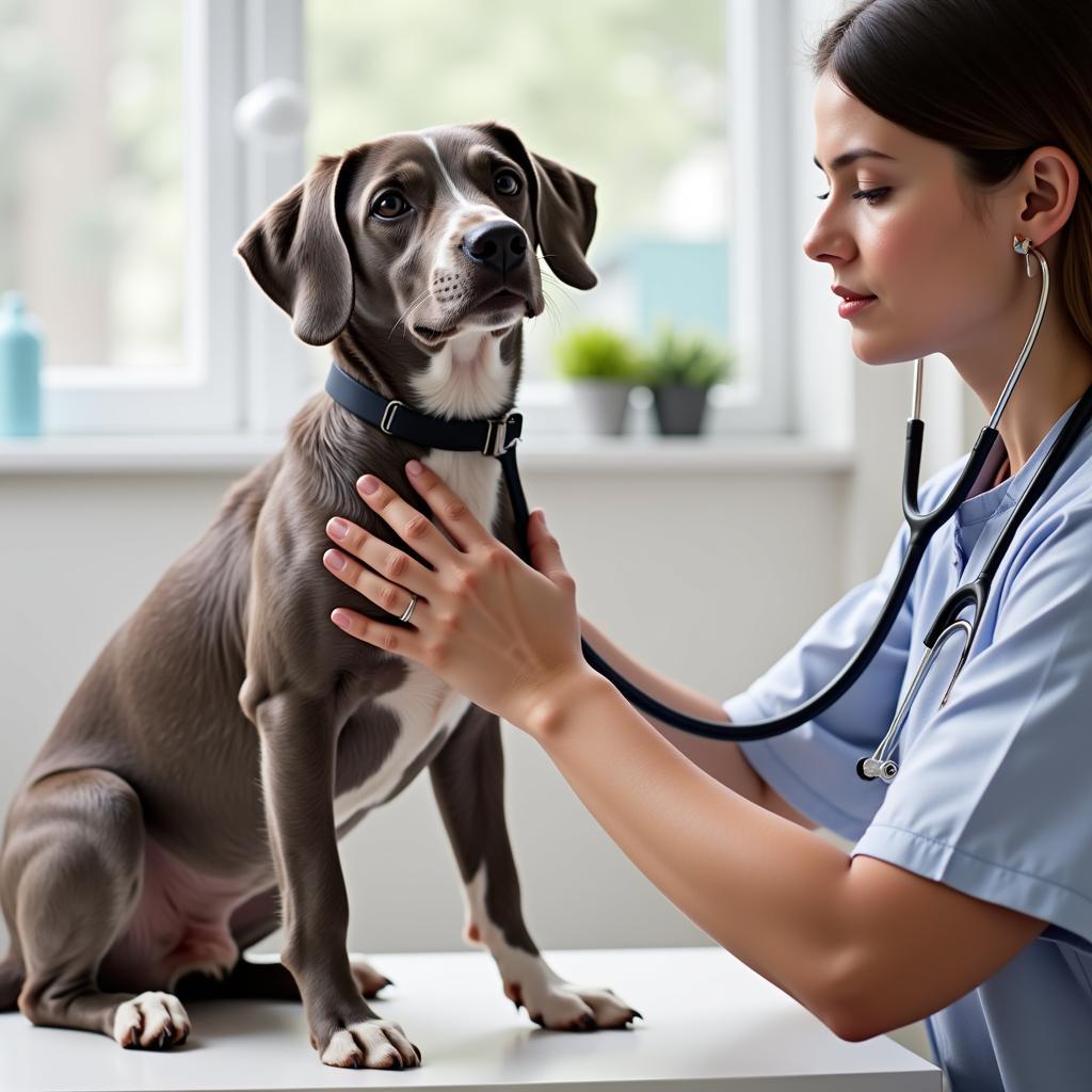 Veterinarian Examining a Dog at Shamrock Animal Hospital