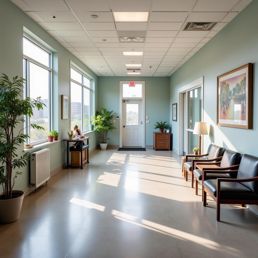 Comfortable and welcoming waiting area at a Smokey Point veterinary hospital