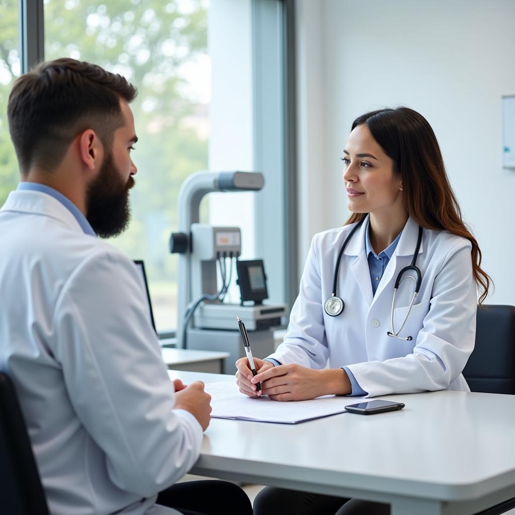 Specialist Doctor in Heraklion Consulting with a Patient