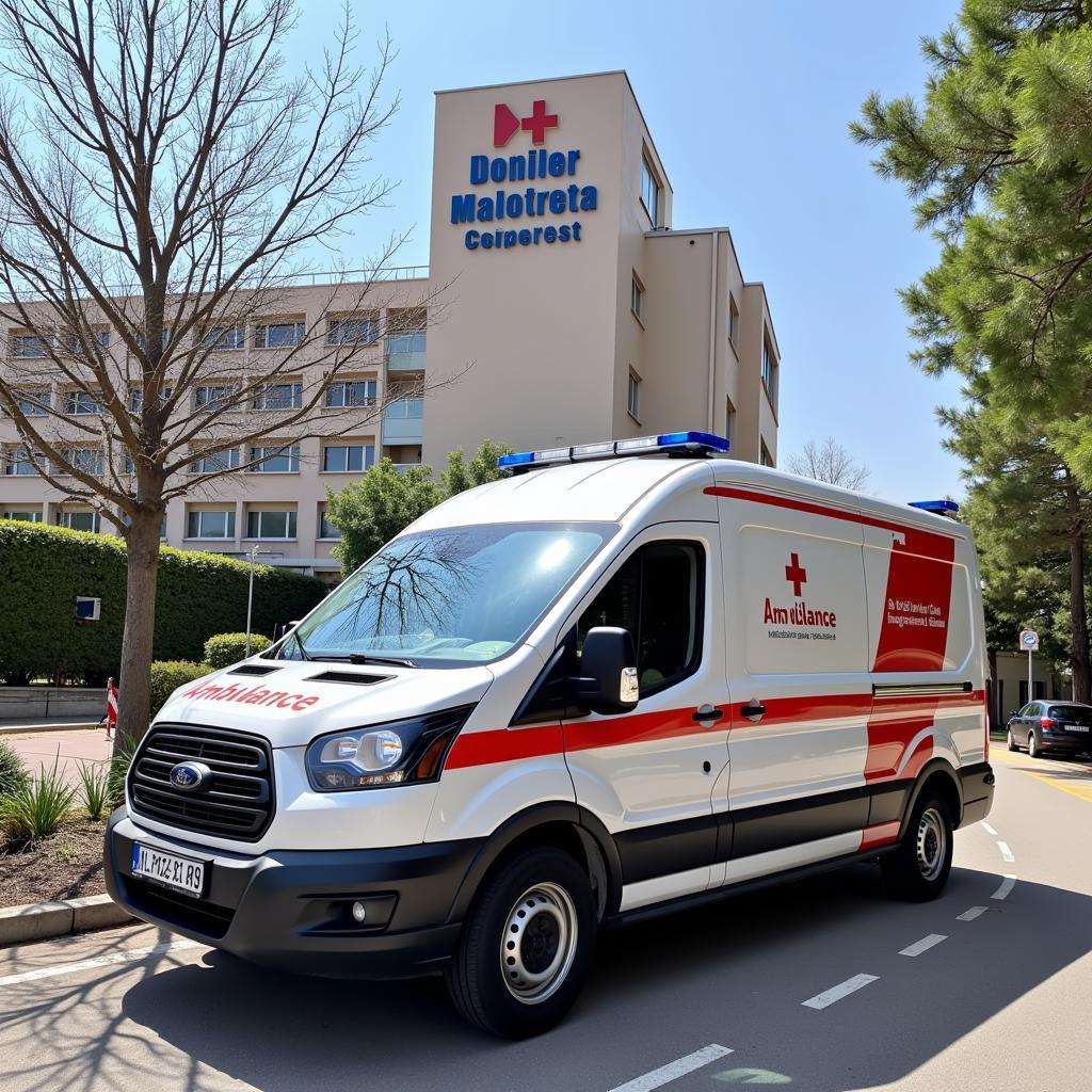 Ambulance parked outside a Split hospital