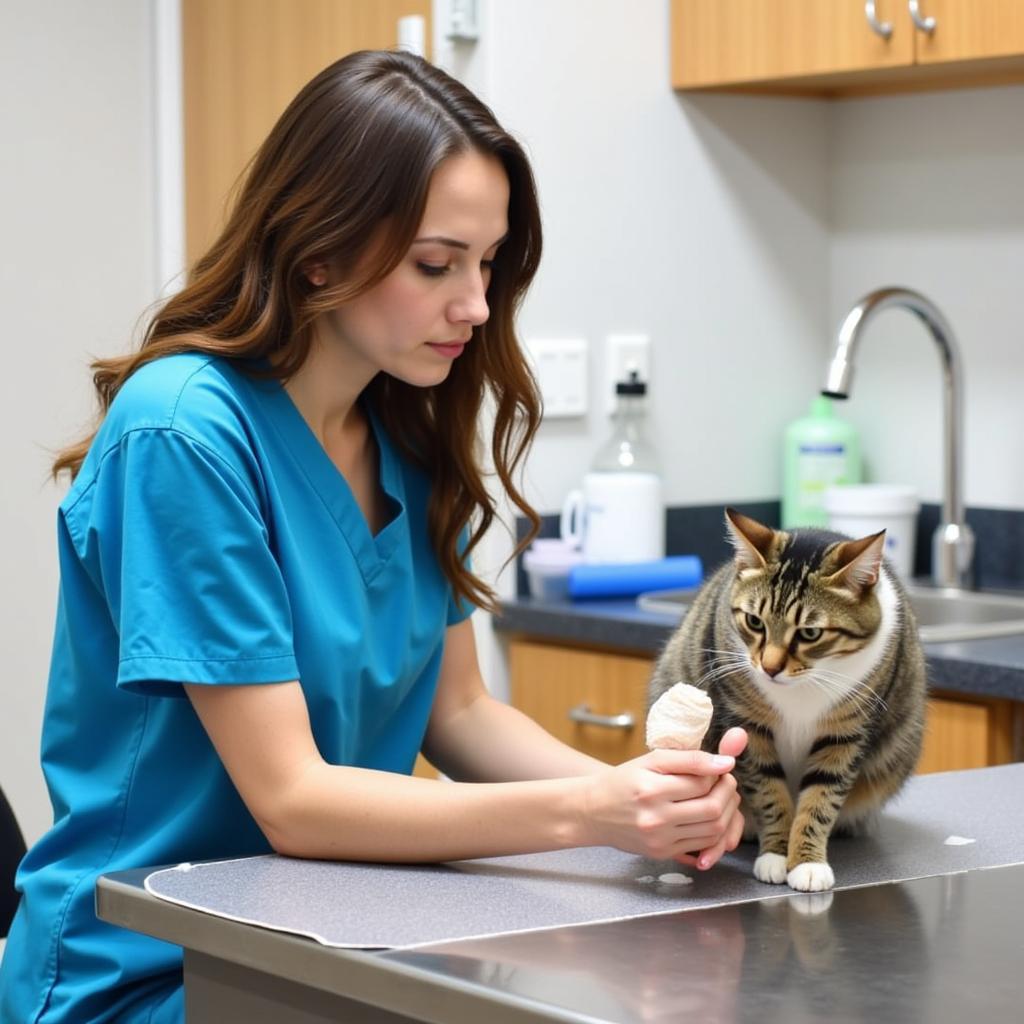 Springboro Vet Treating an Injured Cat