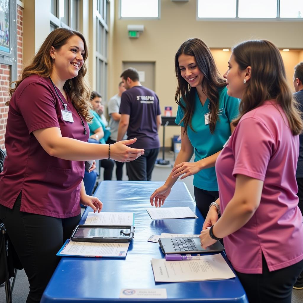 St. Joseph Hospital staff participating in a community health fair.