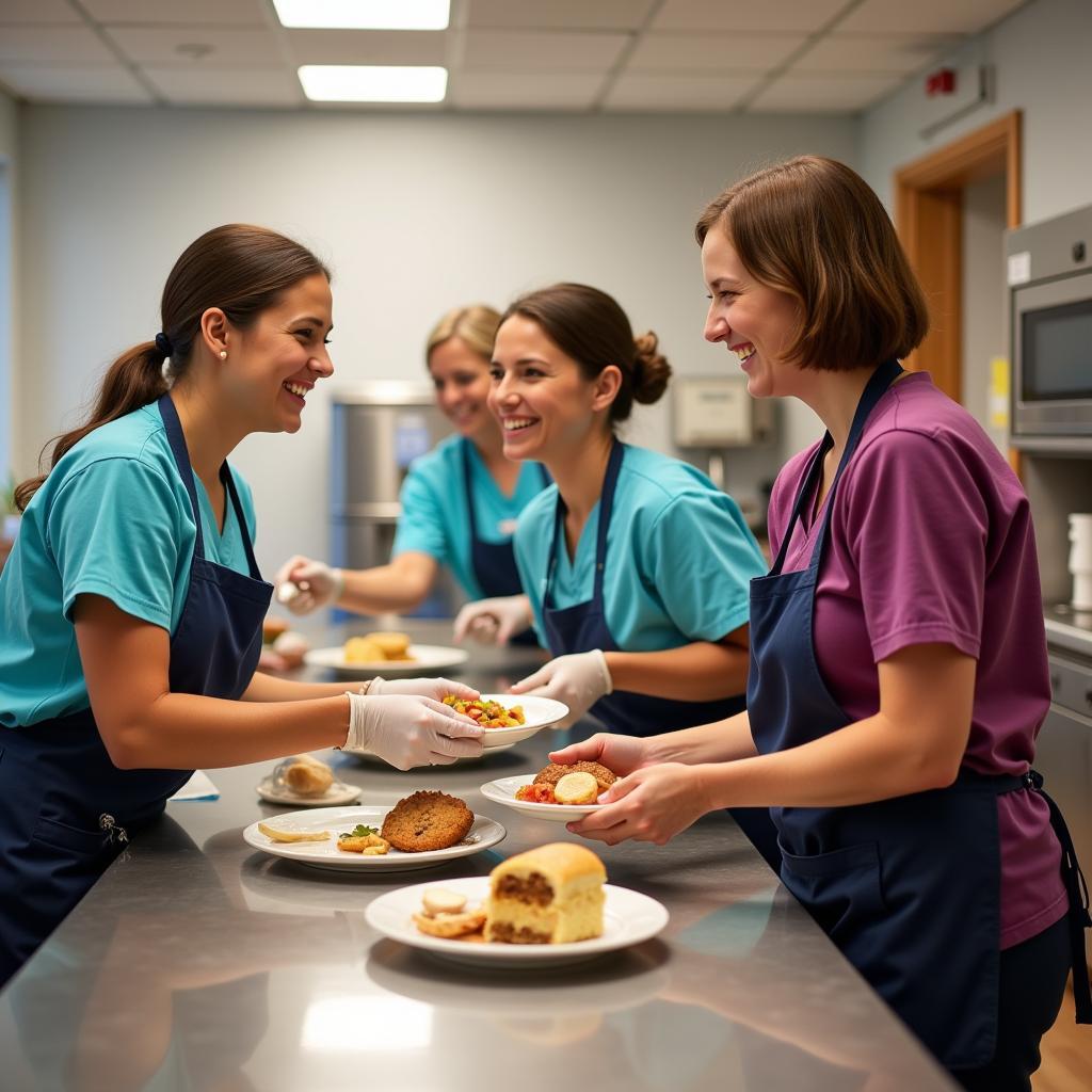 St. Joseph's Hospital Cafeteria Staff Serving Food