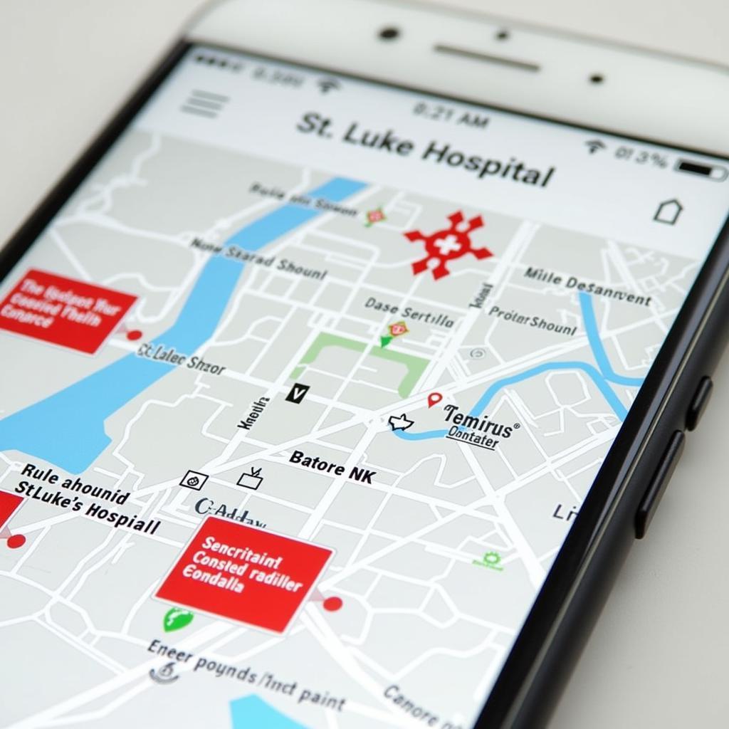 Mobile View of St. Luke's Hospital Map