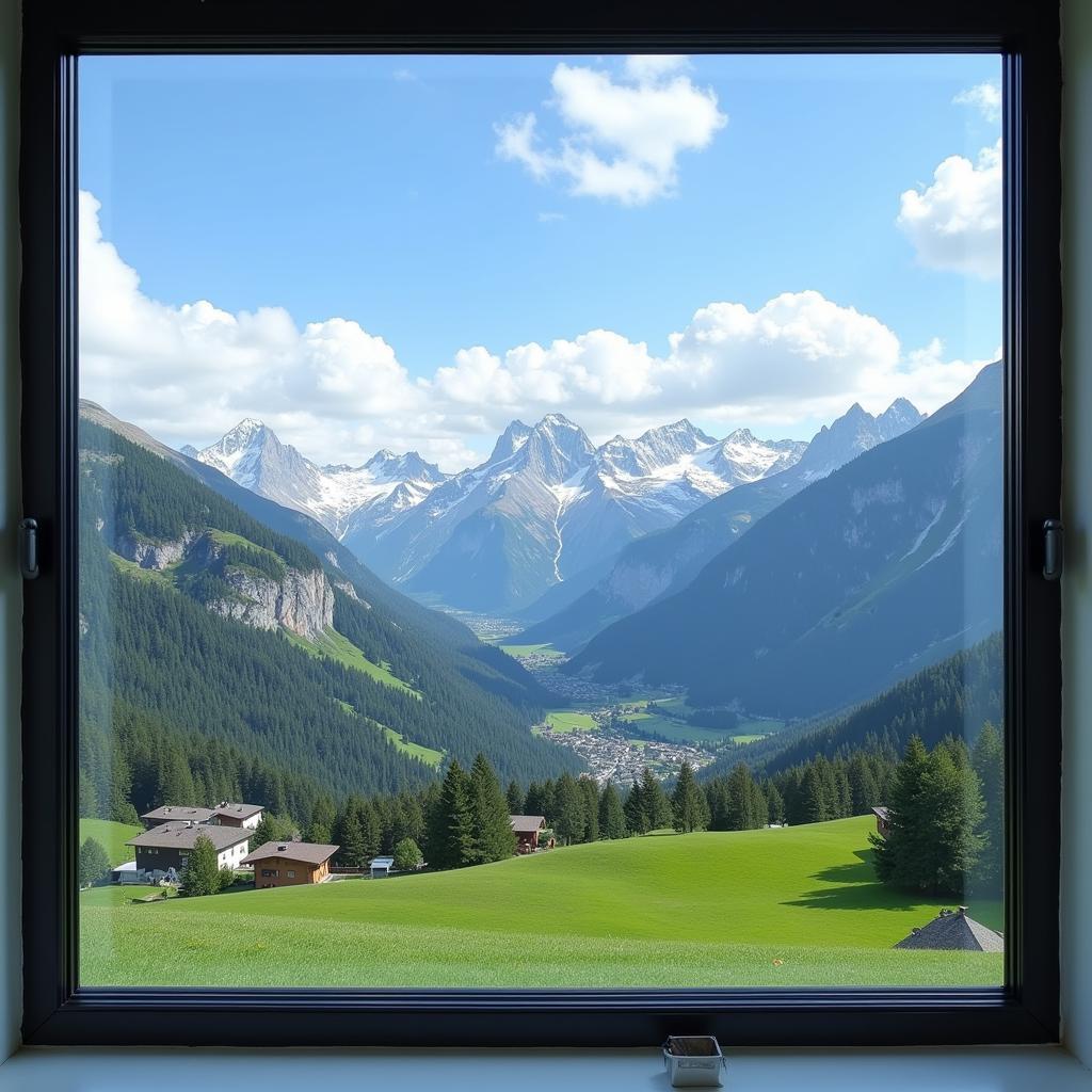 Swiss Hospital with Mountain View