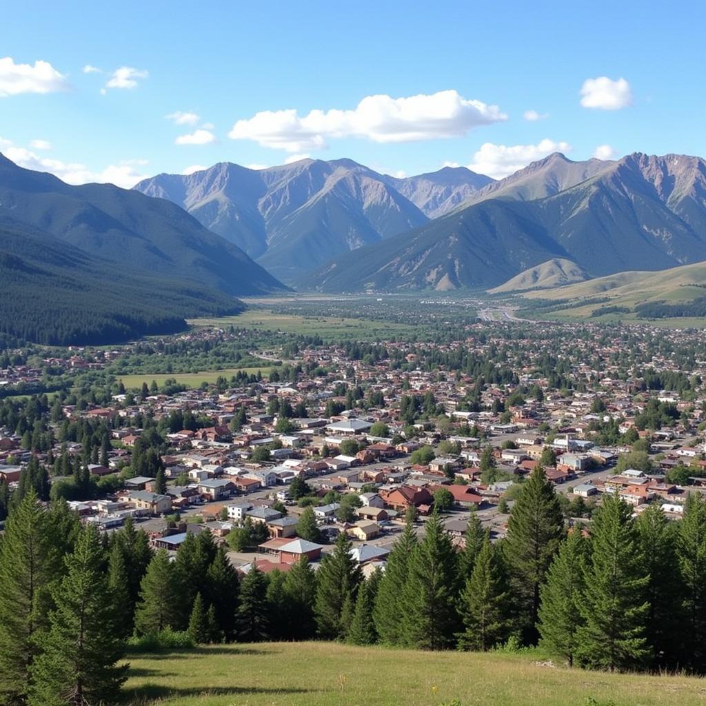 Telluride Town Overview with Hospital Highlighted